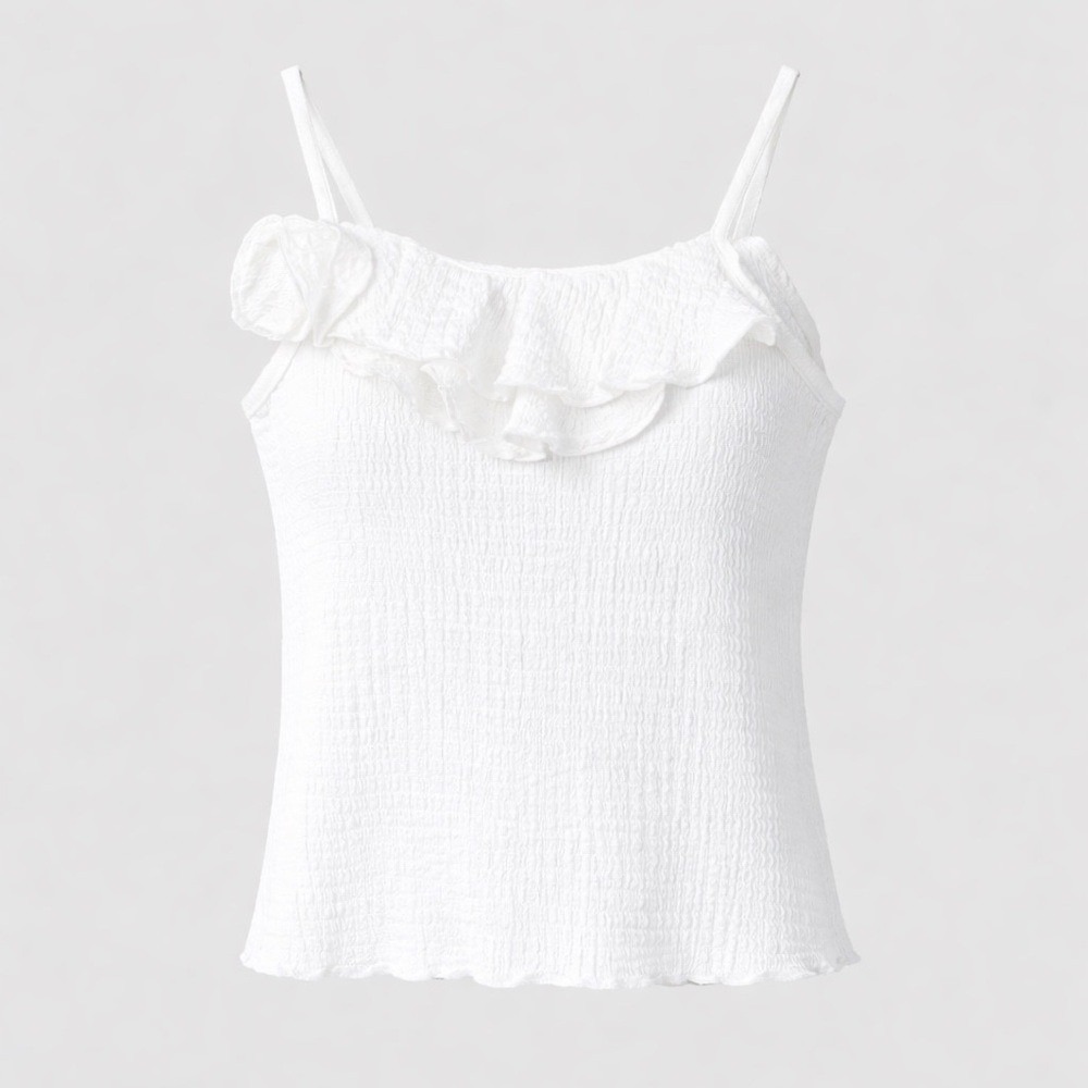Zara Girls White Top Size 7 Fairy Coquette Crinkle Summer Spring - Picture 2 of 8